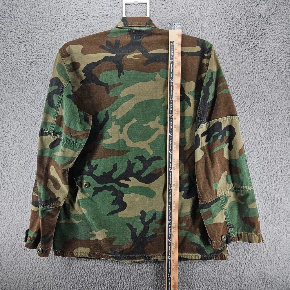 Army Shirt Men's Size Small Green Camo Woodland Combat Military Button Up‎ Sz S